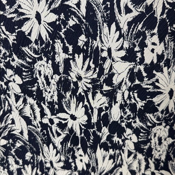 Lauren Ralph Lauren vintage silk‎ Navy and White Floral asymetric Dress - Picture 4 of 10